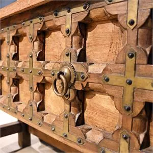 Eastern Inspired Wooden Open Sideboard